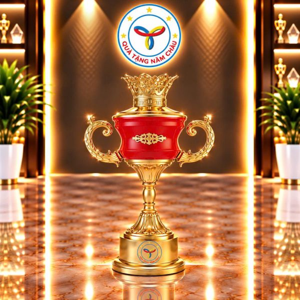 Cúp trao giải thể thao chất liệu chính kim loại, đế kim loại phối nỉ Model: CTS-C22HG