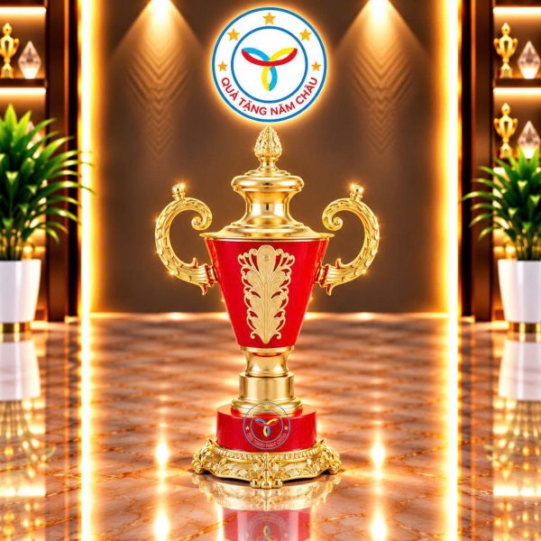 Cúp trao giải thể thao chất liệu chính kim loại, đế kim loại phối nỉ Model: CTS-C21HG