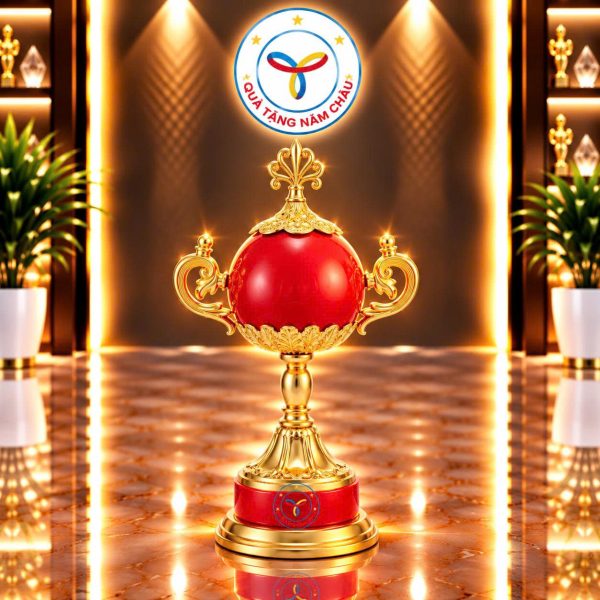 Cúp trao giải thể thao chất liệu chính kim loại, đế kim loại phối nỉ Model: CTS-C19HG