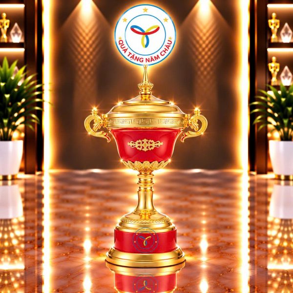 Cúp trao giải thể thao chất liệu chính kim loại, đế kim loại phối nỉ Model: CTS-C16HG