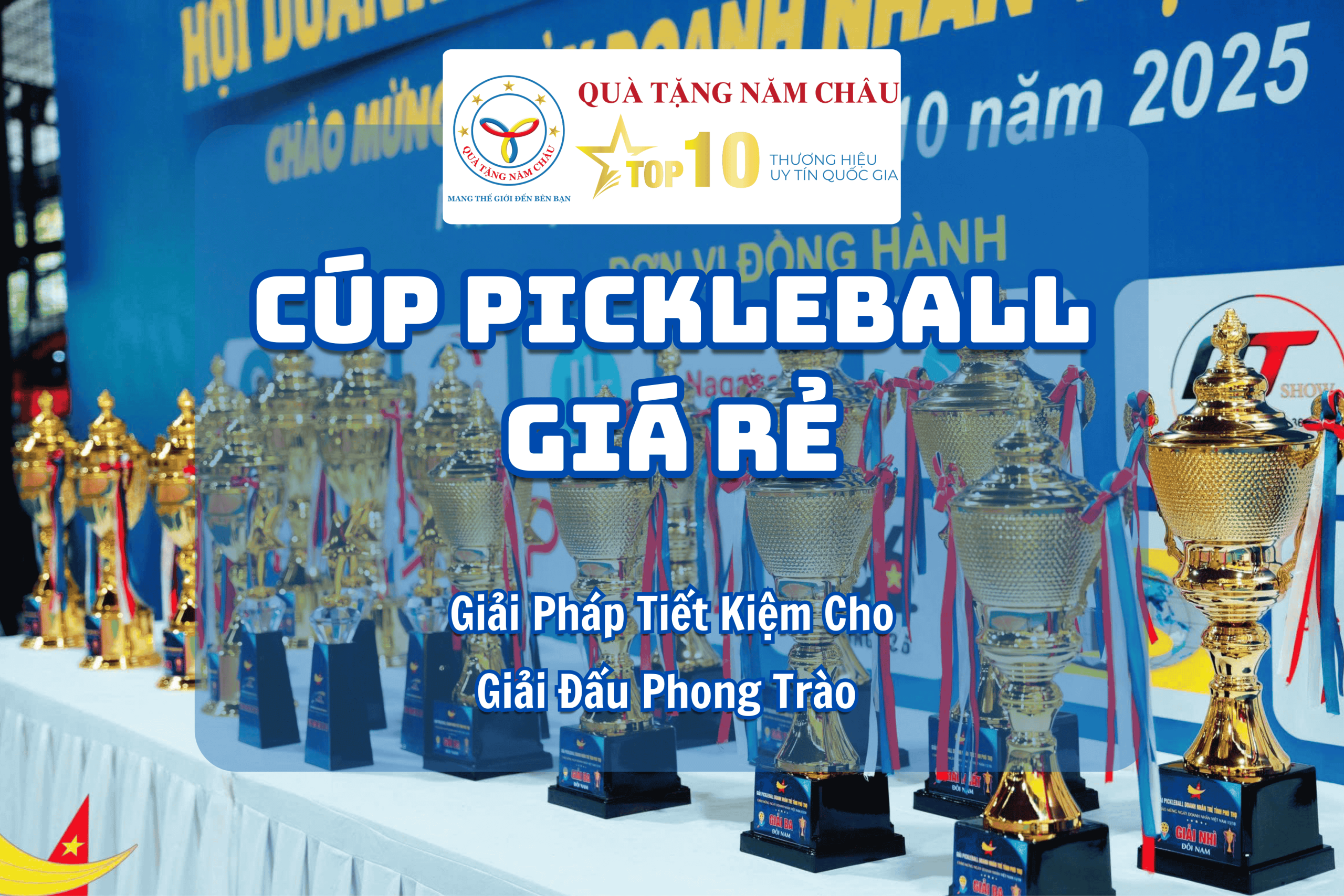 Cúp Pickleball Giá Rẻ – Giải Pháp Tiết Kiệm Cho Giải Đấu Phong Trào – Quà Tặng Năm Châu