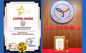 Quà Tặng Năm Châu Vinh Dự Đạt Top 10 Thương Hiệu Uy Tín Quốc Gia 2025