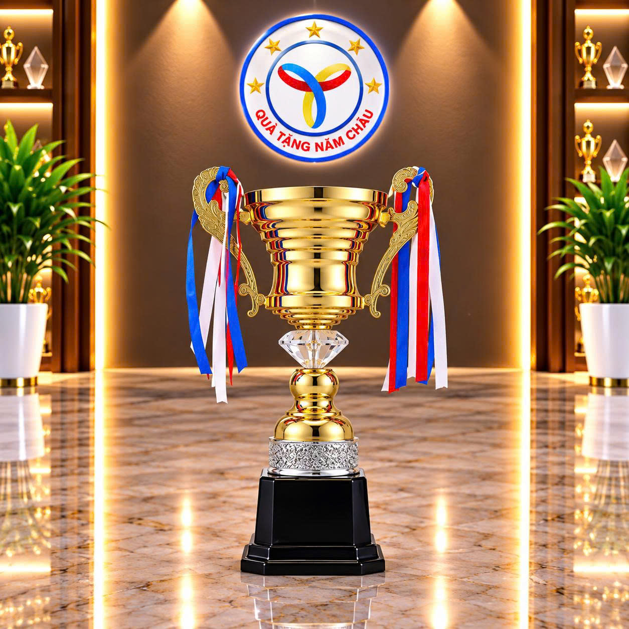 Cúp trao giải thể thao chất liệu chính kim loại, đế nhựa Model: CTS-S2008C