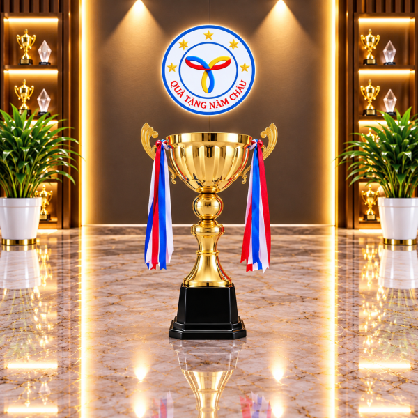 Cúp trao giải thể thao chất liệu chính kim loại, đế nhựa Model: CTS-S2010C