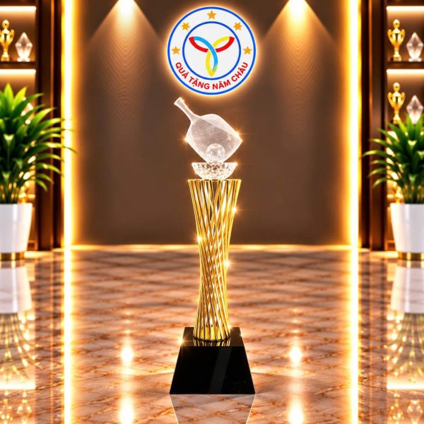 Cúp Kỹ Thuật Giải Pickleball – Thiết Kế Xoắn Vàng Đẳng Cấp Dành Cho Nhà Vô Địch – Model: P1010G