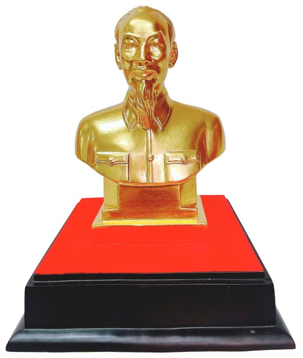 Tượng Thân Bác Hồ Đồng Mạ Vàng Đế Gỗ